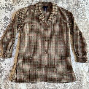 Vintage Charter Club Houndstooth Wool Alpaca Blazer Jacket M Made‎ in Macedonia